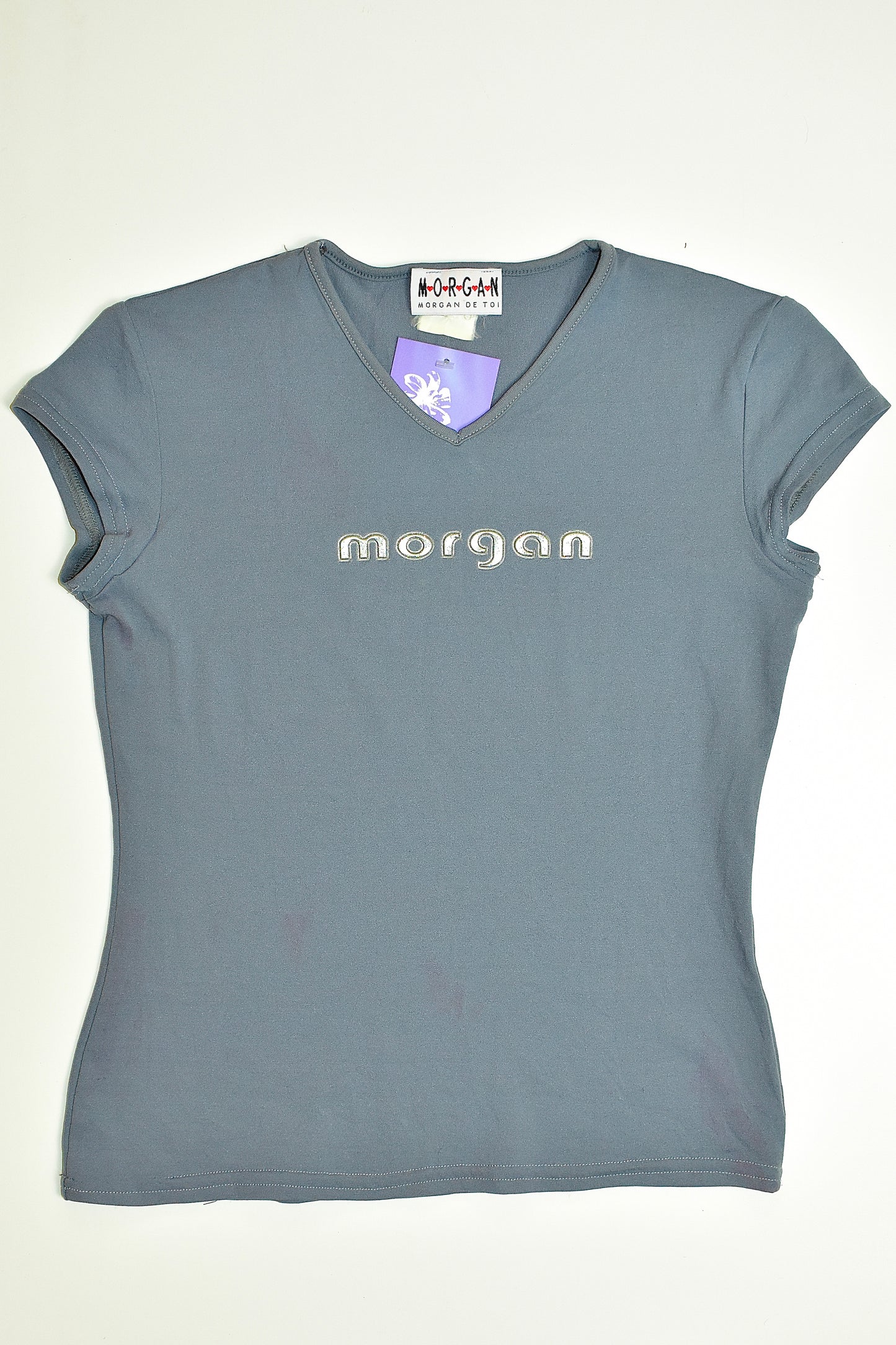 MORGAN DE TOI DUSTY BLUE BABY TEE / EST. SMALL