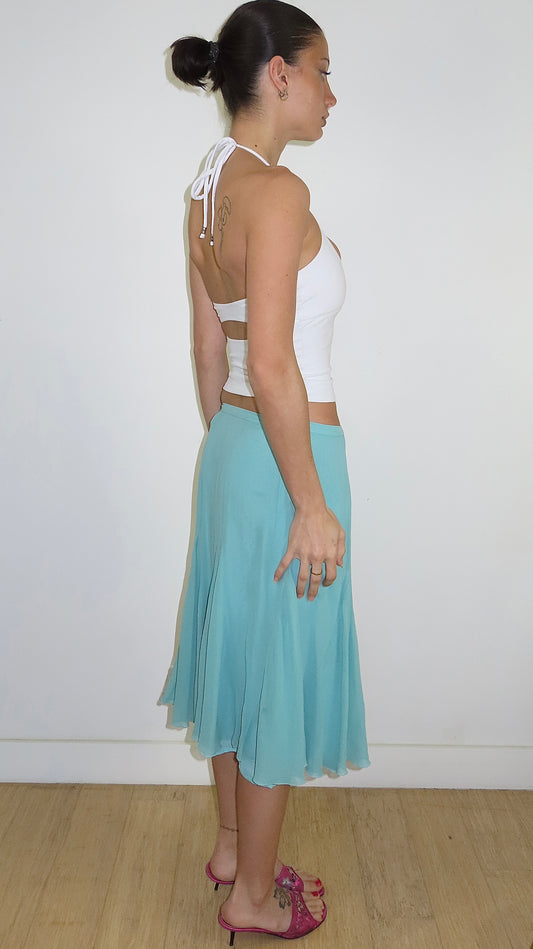 SPICEGIRL SILK MIDI SKIRT