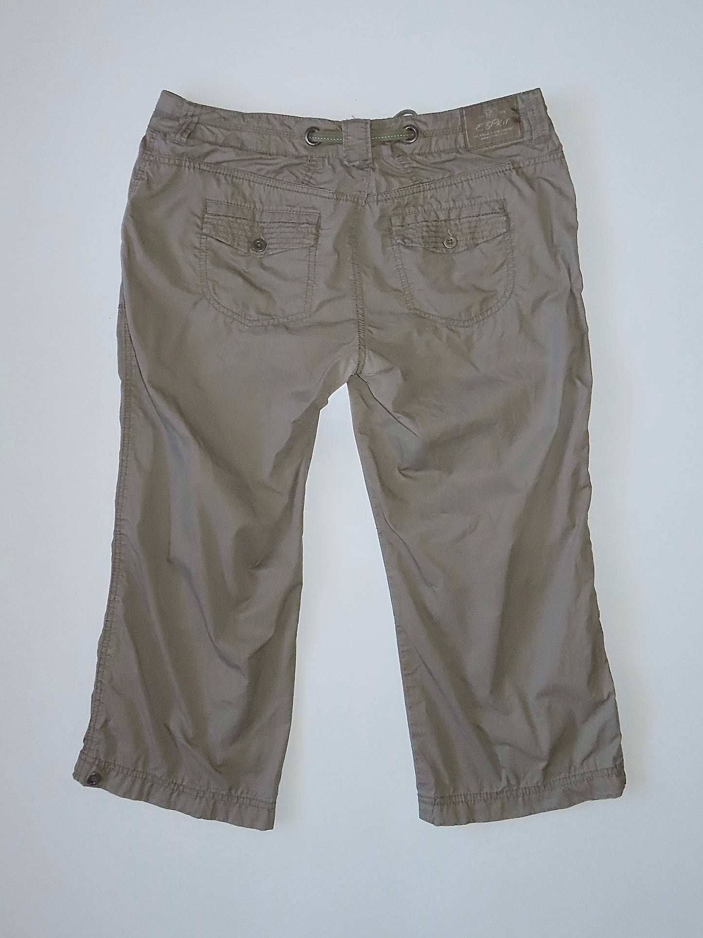 VINTAGE ESPRIT LOW RISE KHAKI CAPRI PANTS / UK 14