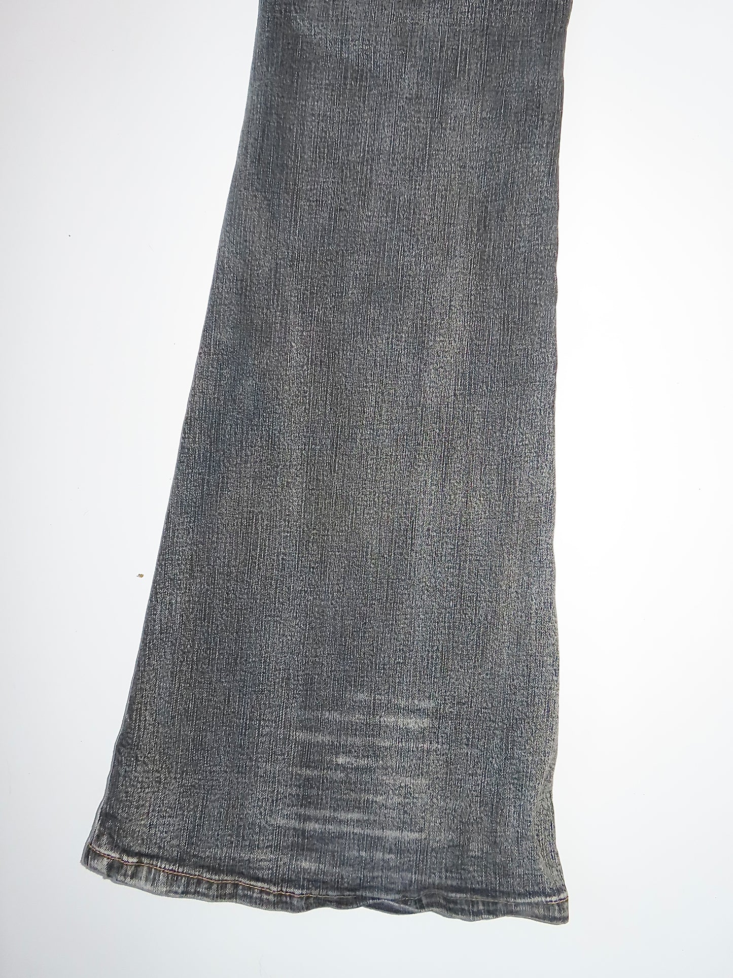 EARLY 00S STRASS COLLECTION DARK WASH LOW RISE BOOTCUT JEANS / FR 36