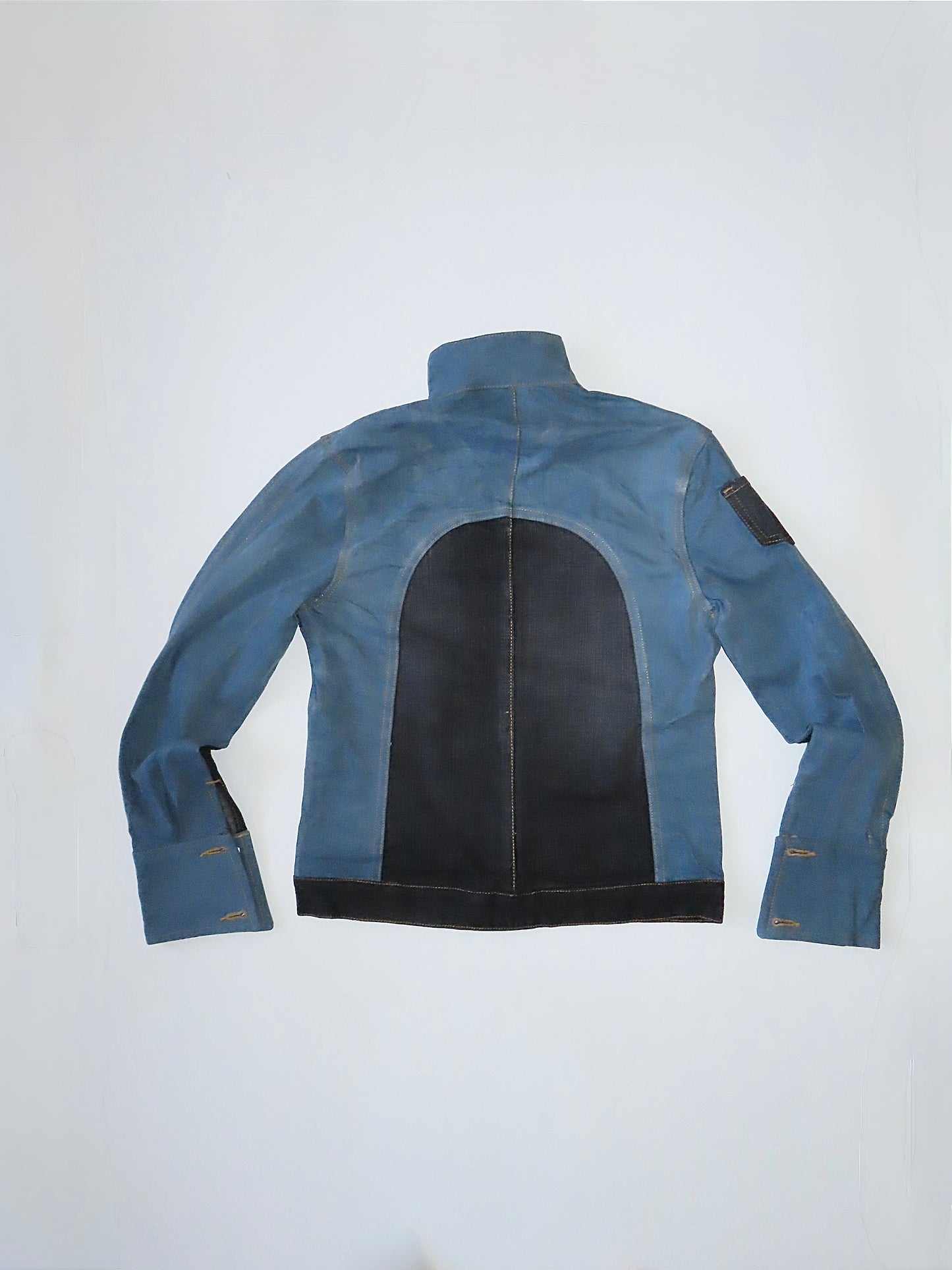 DENIM REWORK MOTO JACKET #3 / SMALL