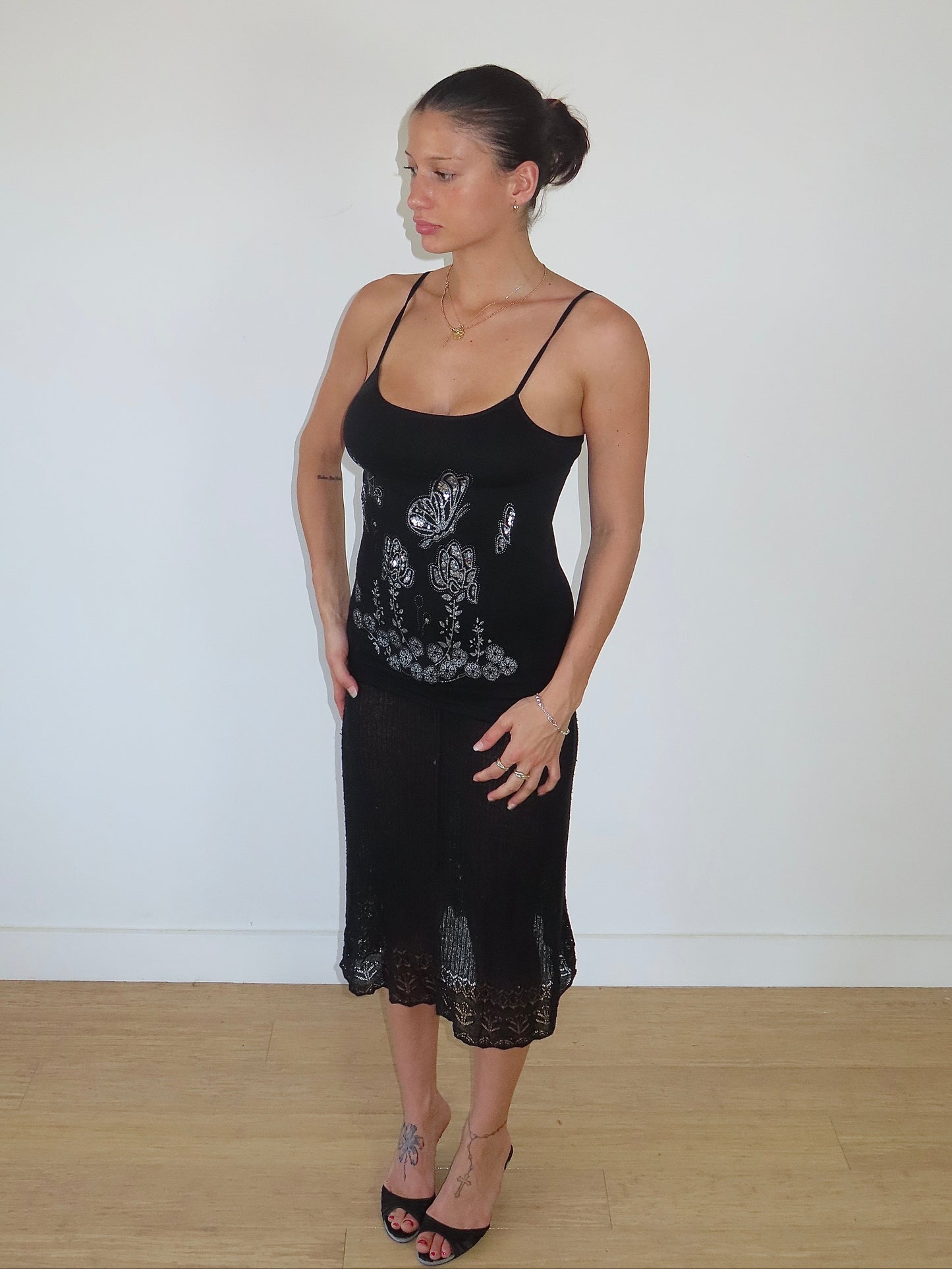 CONNECTION BUTTERFLY SEQUIN SINGLET / ESTIMATED SMALL