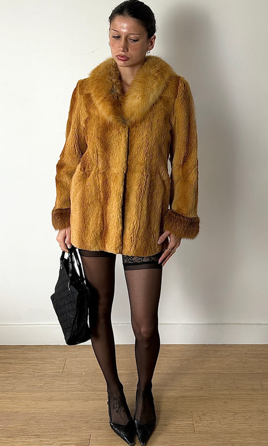 NICE CLAUP TOKYO RABBIT FUR COAT / KOREAN 66