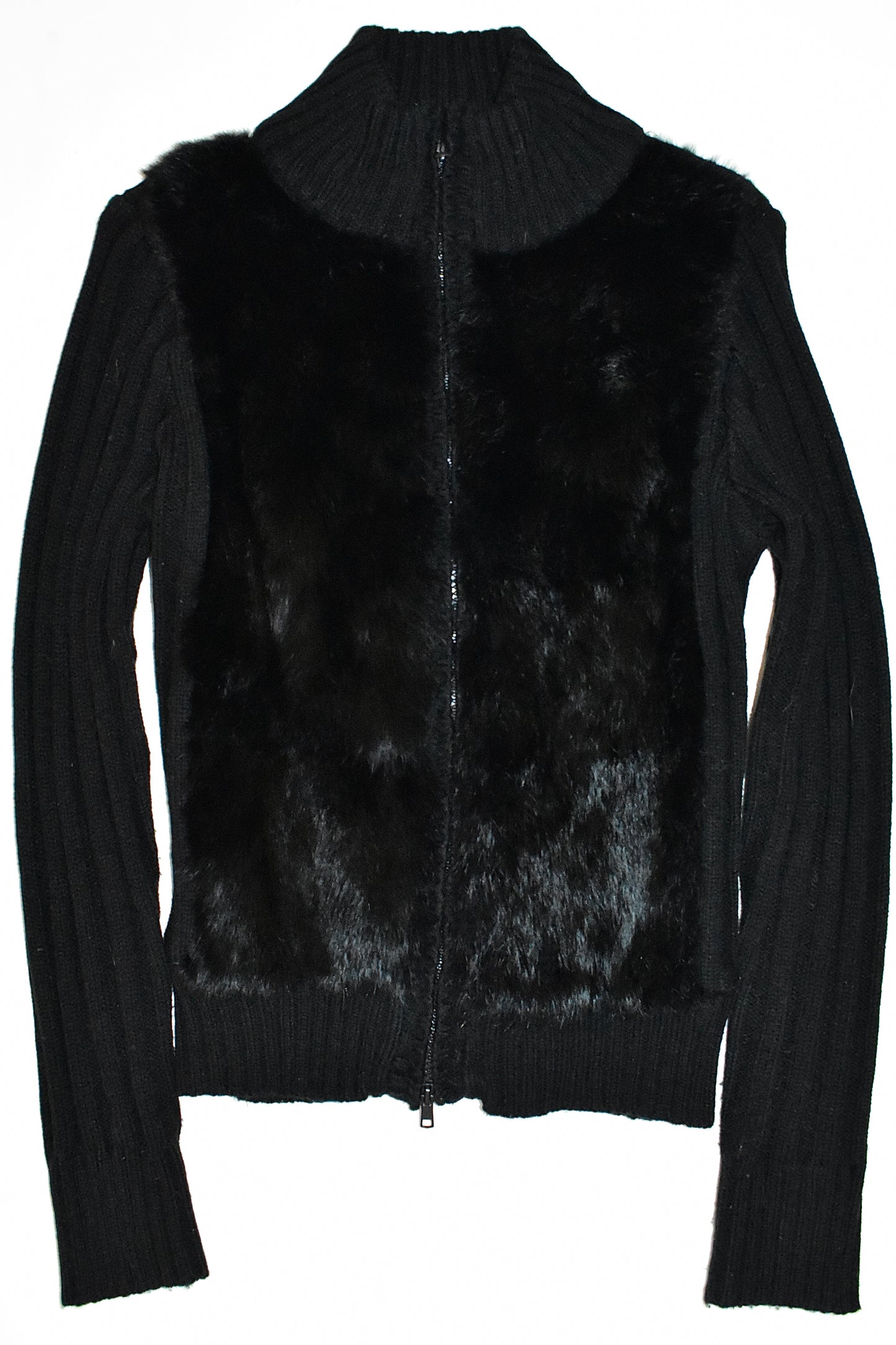 CINEMA CLUB RABBIT FUR RIBBED JACKET / MEDIUM
