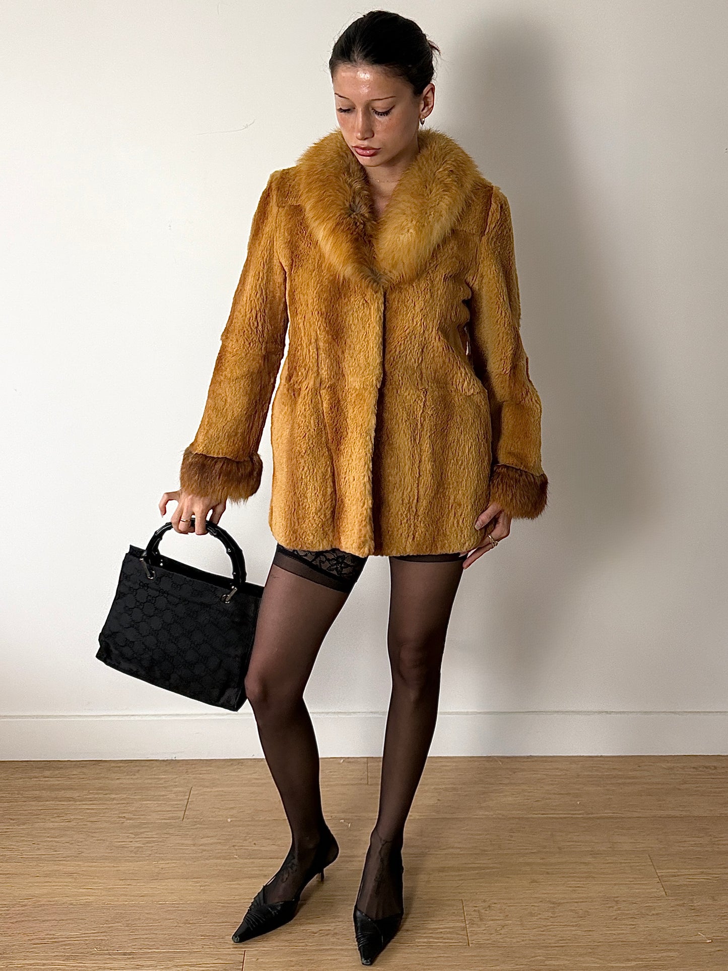NICE CLAUP TOKYO RABBIT FUR COAT / KOREAN 66