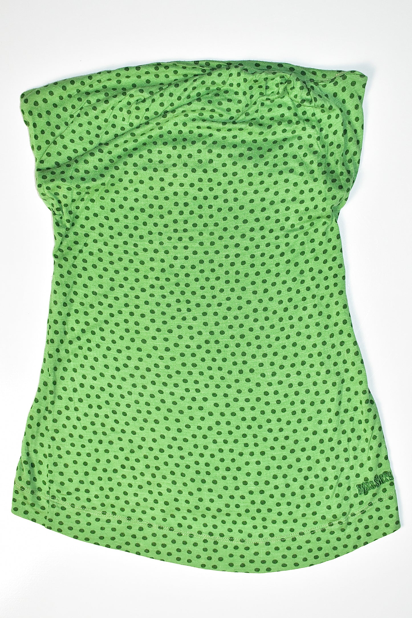 MISS SIXTY GREEN POLKA DOT TUBE TOP / SMALL