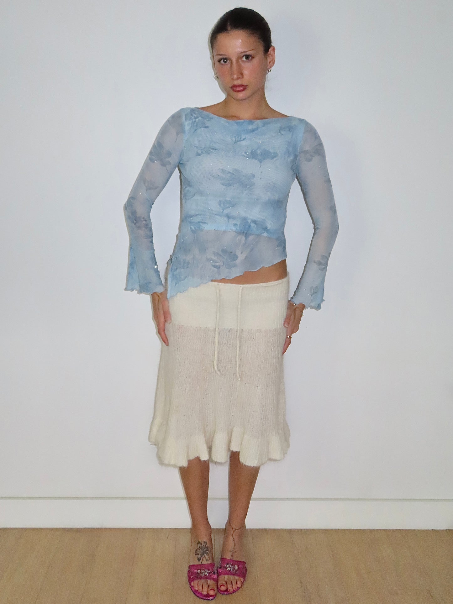 BLUE SHIMMER LONG SLEEVE / SMALL