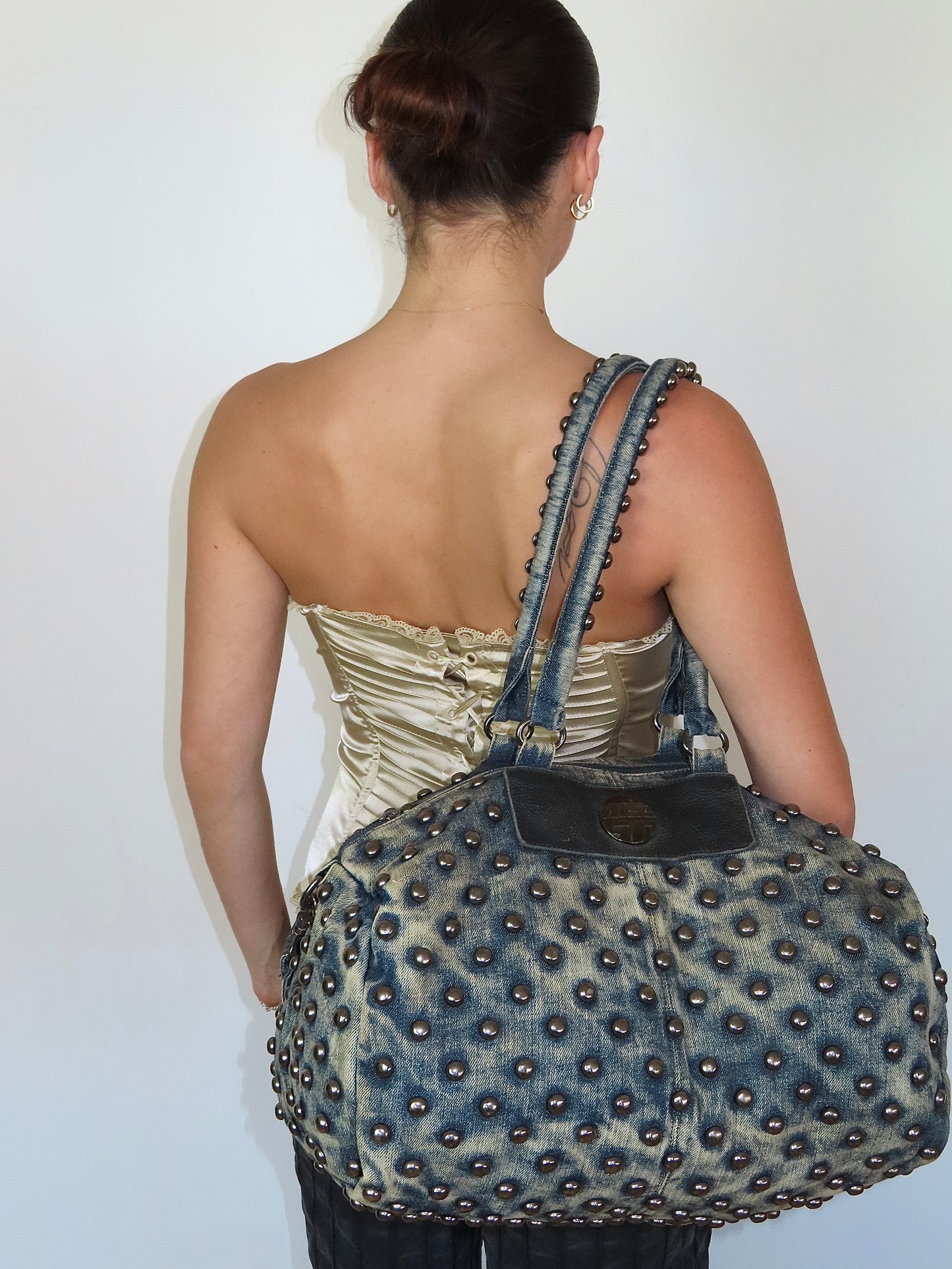 MISS SIXTY STUDDED DENIM BAG