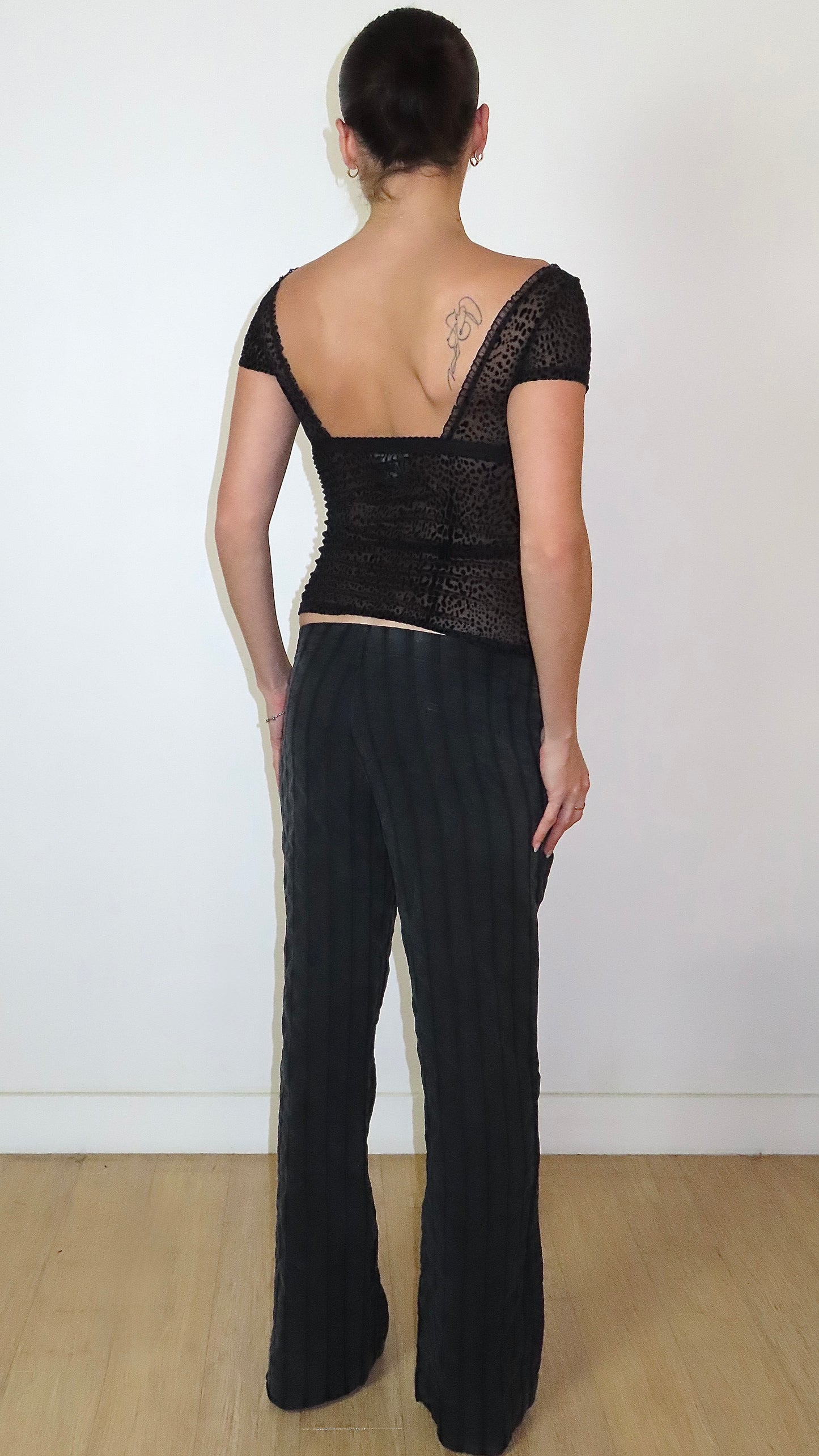 JUST CAVALLI UNDERWEAR VELOUR MESH TOP / EURO S