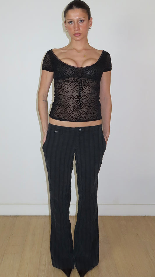 JUST CAVALLI UNDERWEAR VELOUR MESH TOP / EURO S