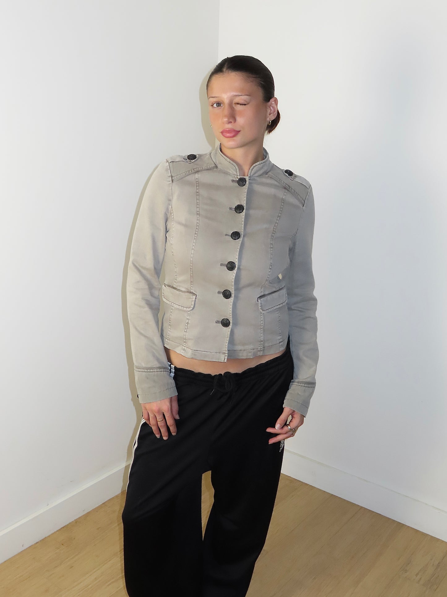 CAMAÏEU TAUPE MILITARY STYLE JACKET / EST. MEDIUM