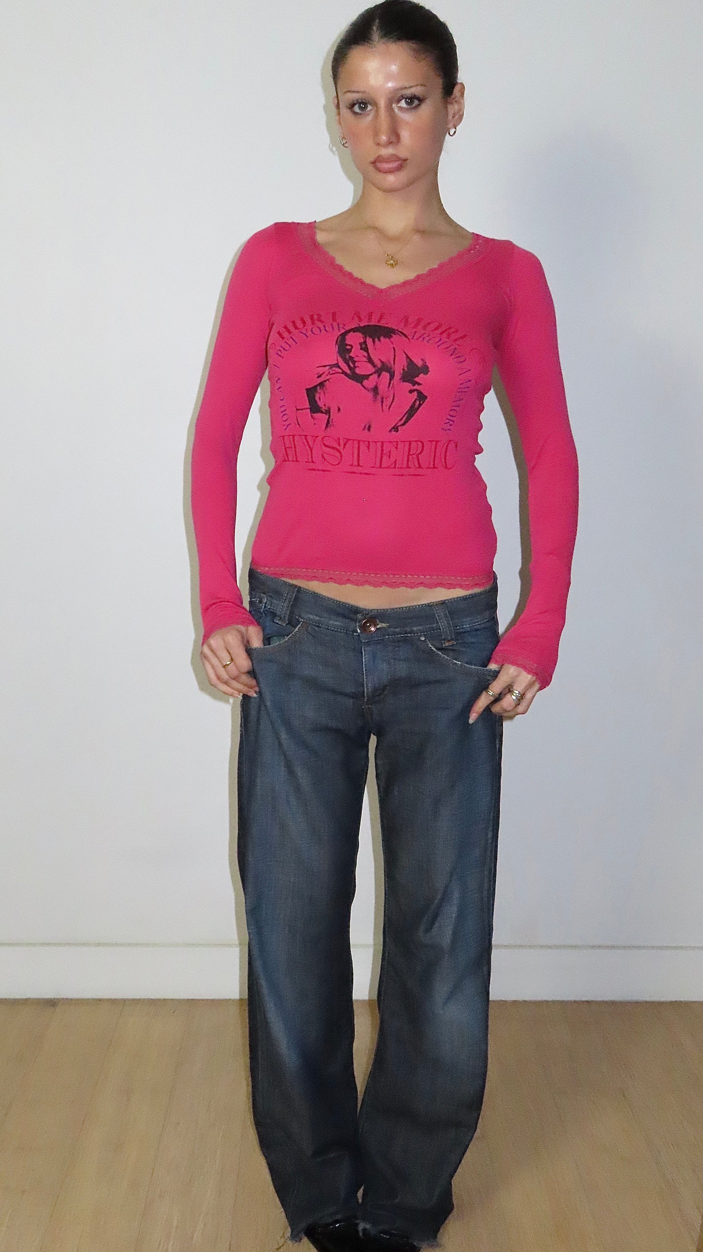 HYSTERIC GLAMOUR FUSCHIA LONG SLEEVE/ EST. XS