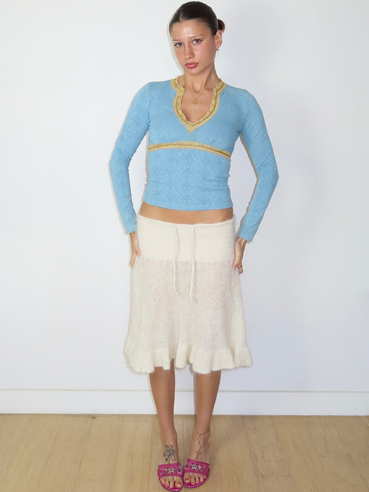 MORGAN DE TOI POINTELLE LACE TRIM LONG SLEEVE / 1