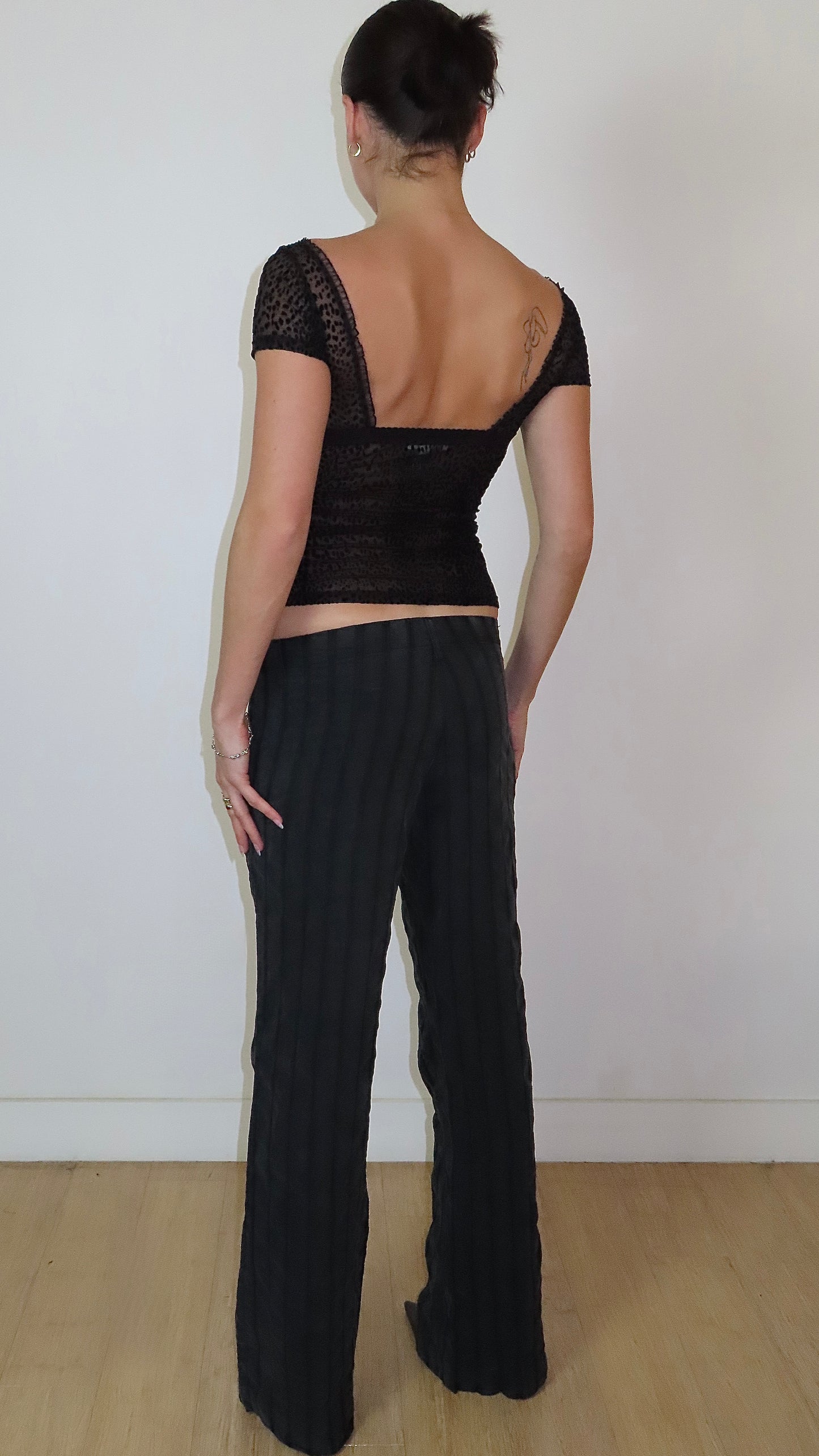 JUST CAVALLI UNDERWEAR VELOUR MESH TOP / EURO S