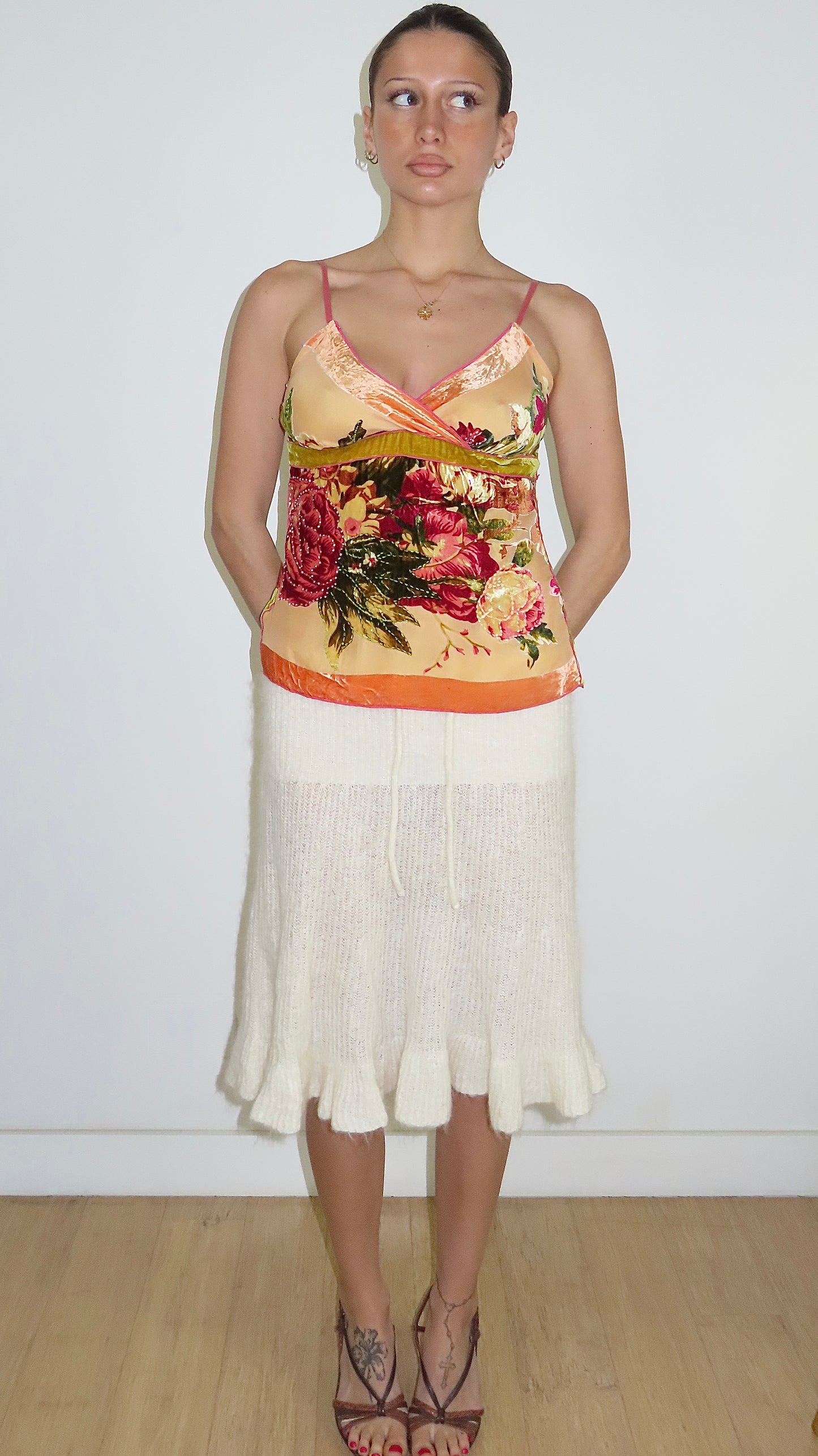 HALÉ BOB FLORAL BEADED CAMISOLE / S