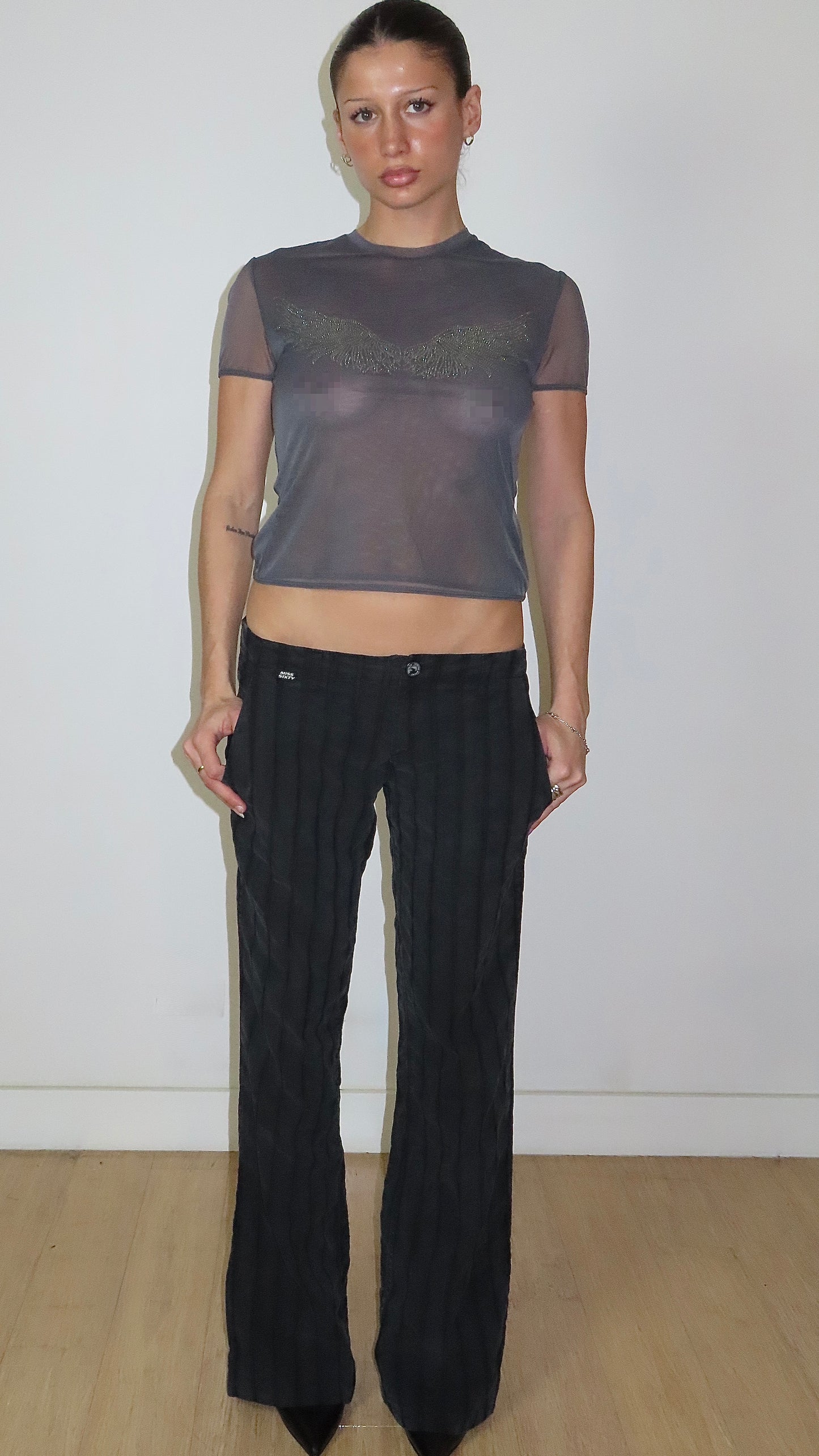 BLUMARINE DIAMENTE ANGEL WING BABY TEE/ IT 42