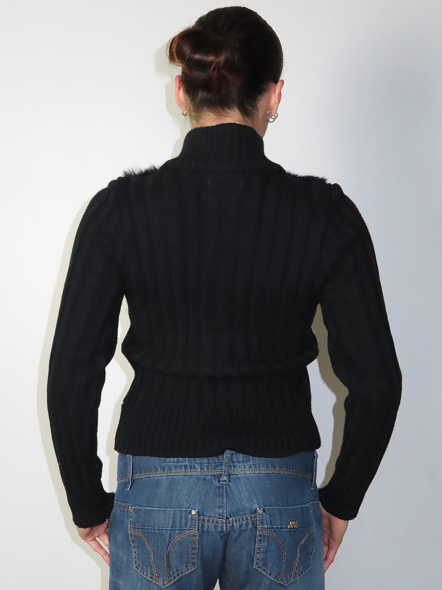 CINEMA CLUB RABBIT FUR RIBBED JACKET / MEDIUM