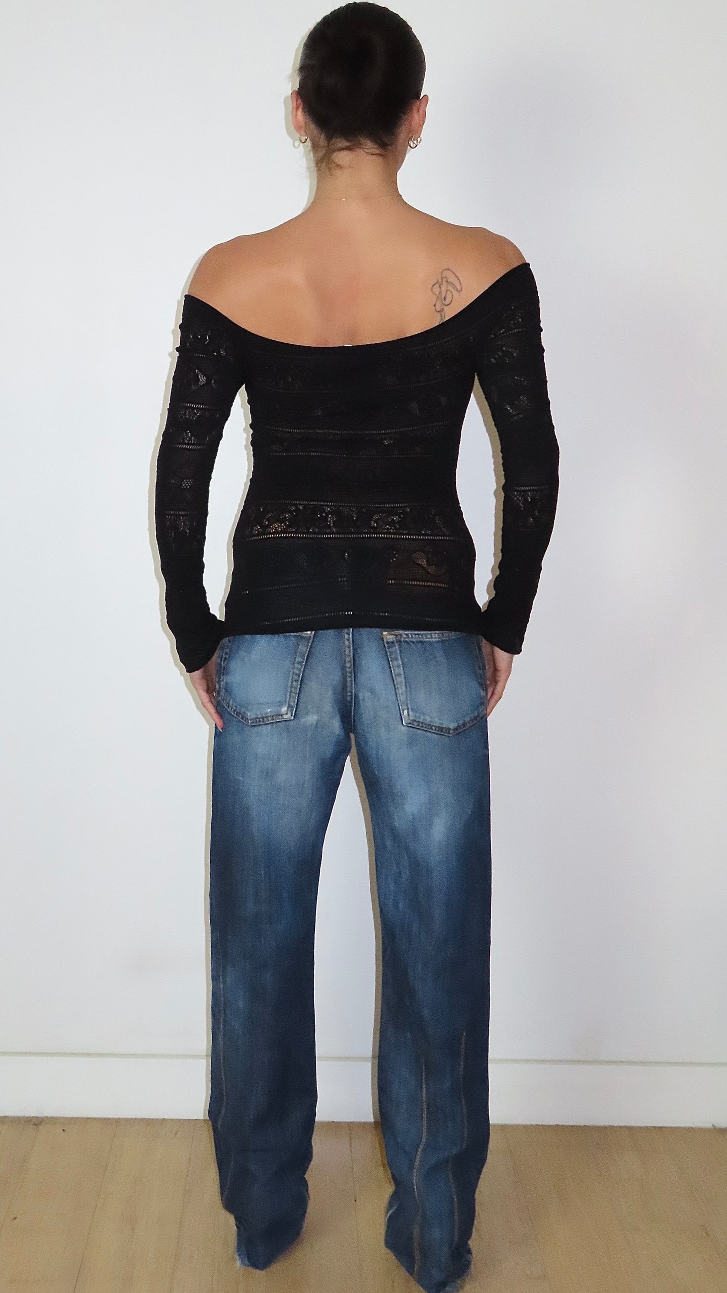 BEBE STRETCH KNIT LONG SLEEVE /OS