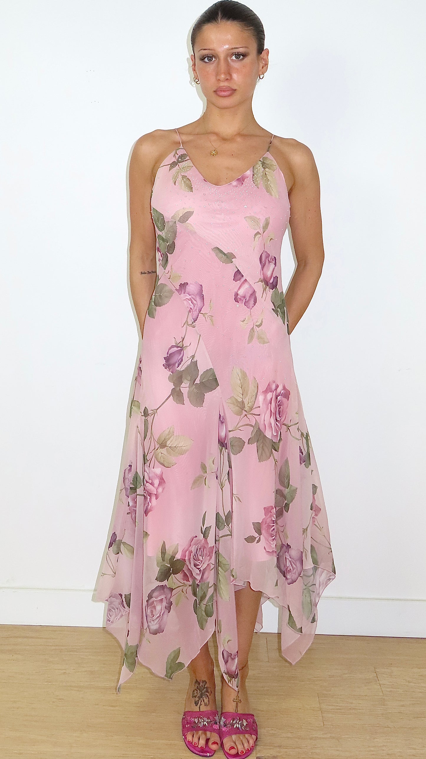 SCENE FLORAL BEADED DRESS / 14