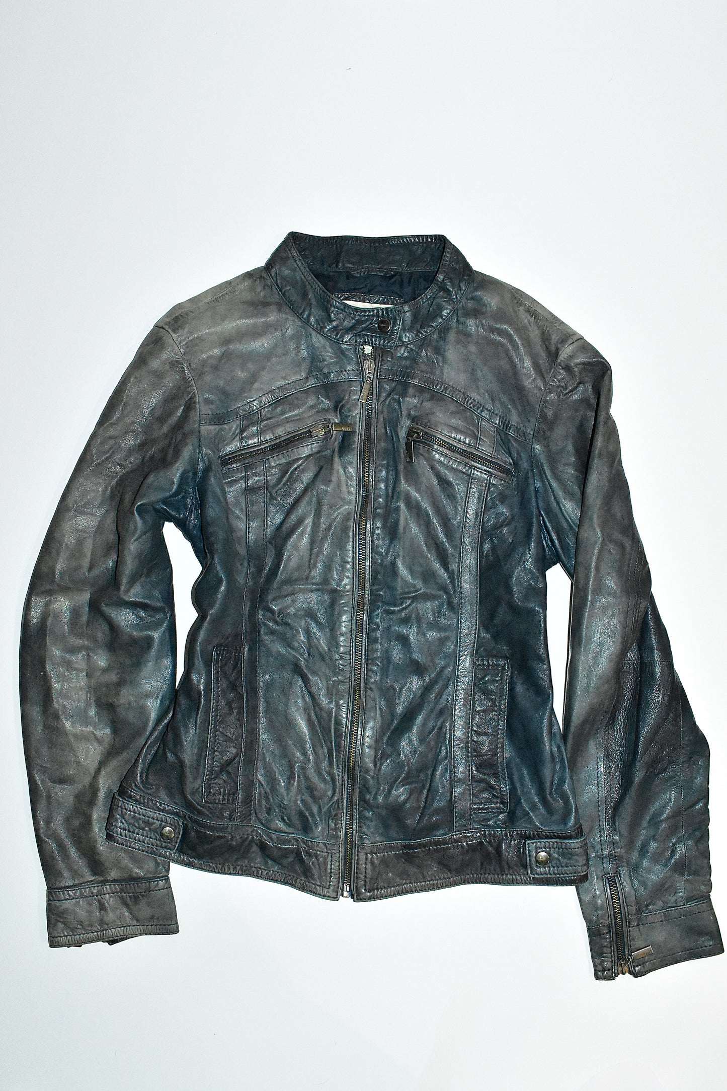 ESPRIT PATINA LEATHER JACKET / UK 16