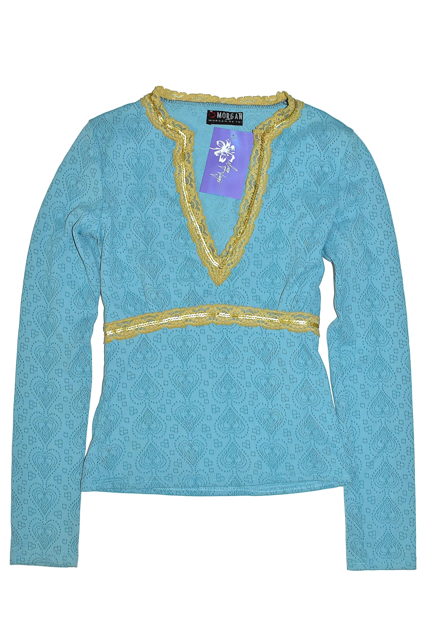 MORGAN DE TOI POINTELLE LACE TRIM LONG SLEEVE / 1