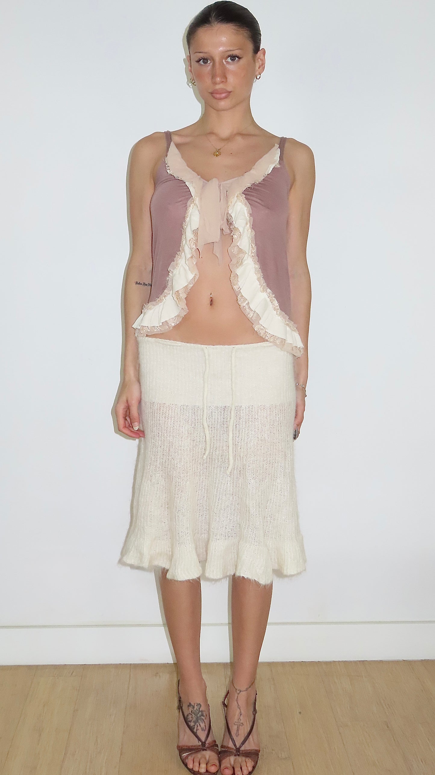 SISLEY RUFFLE TIE FRONT CAMISOLE / EST. S