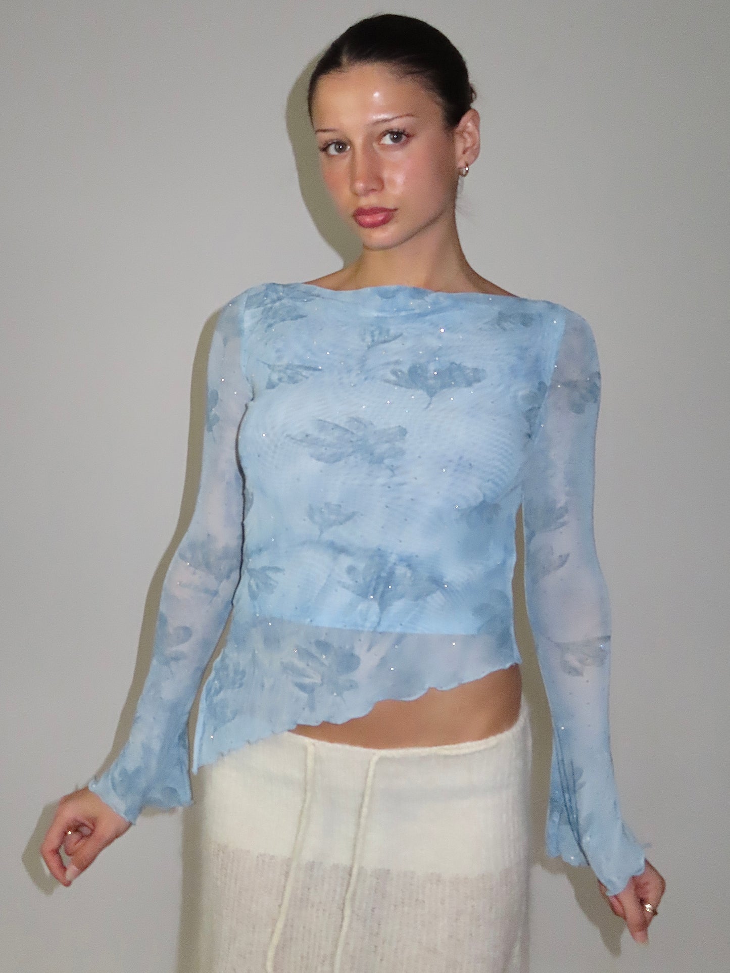 BLUE SHIMMER LONG SLEEVE / SMALL