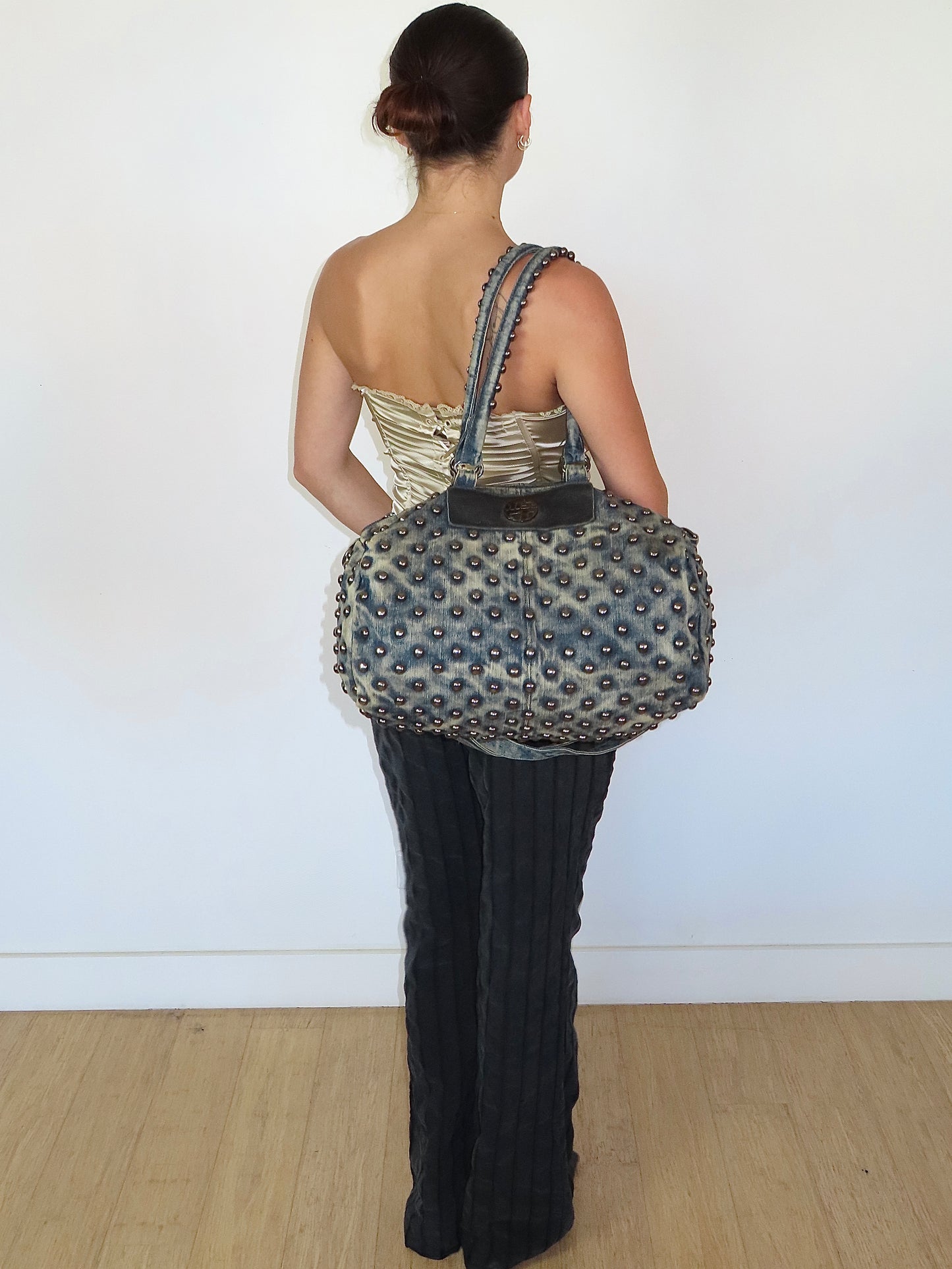MISS SIXTY STUDDED DENIM BAG