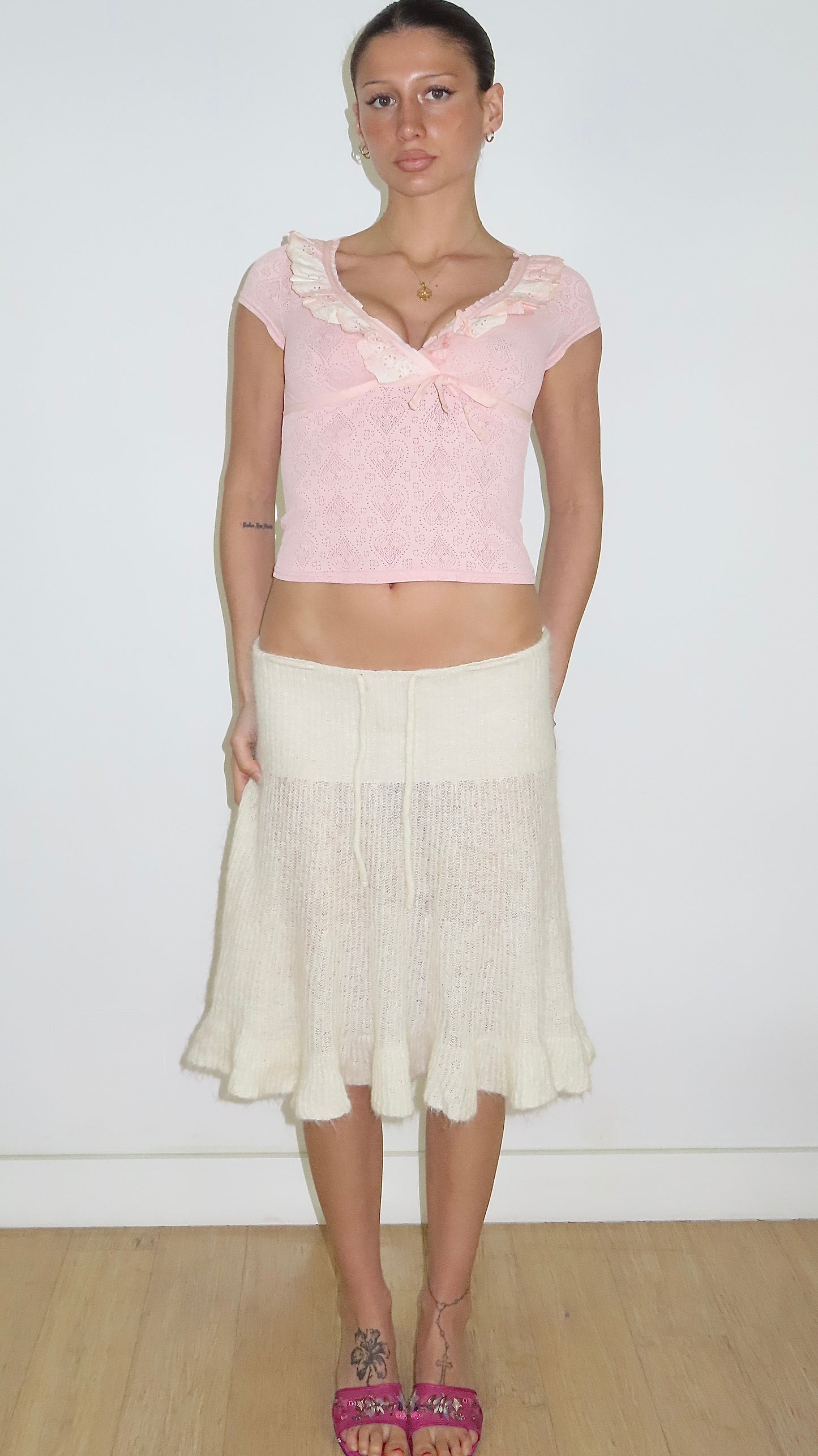 MORGAN DE TOI POINTELLE BABY TEE / T1