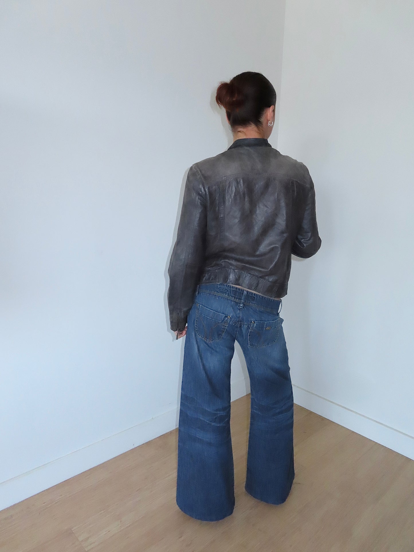 ESPRIT PATINA LEATHER JACKET / UK 16