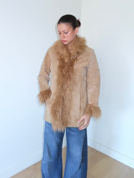 MIX IT GENUINE SUEDE AFGHAN COAT / SMALL