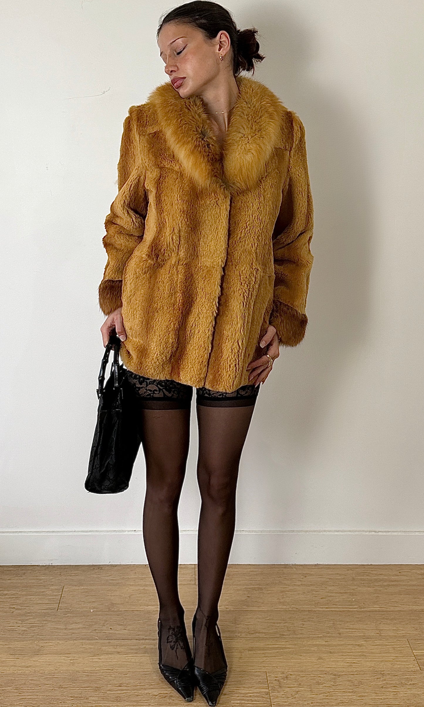 NICE CLAUP TOKYO RABBIT FUR COAT / KOREAN 66