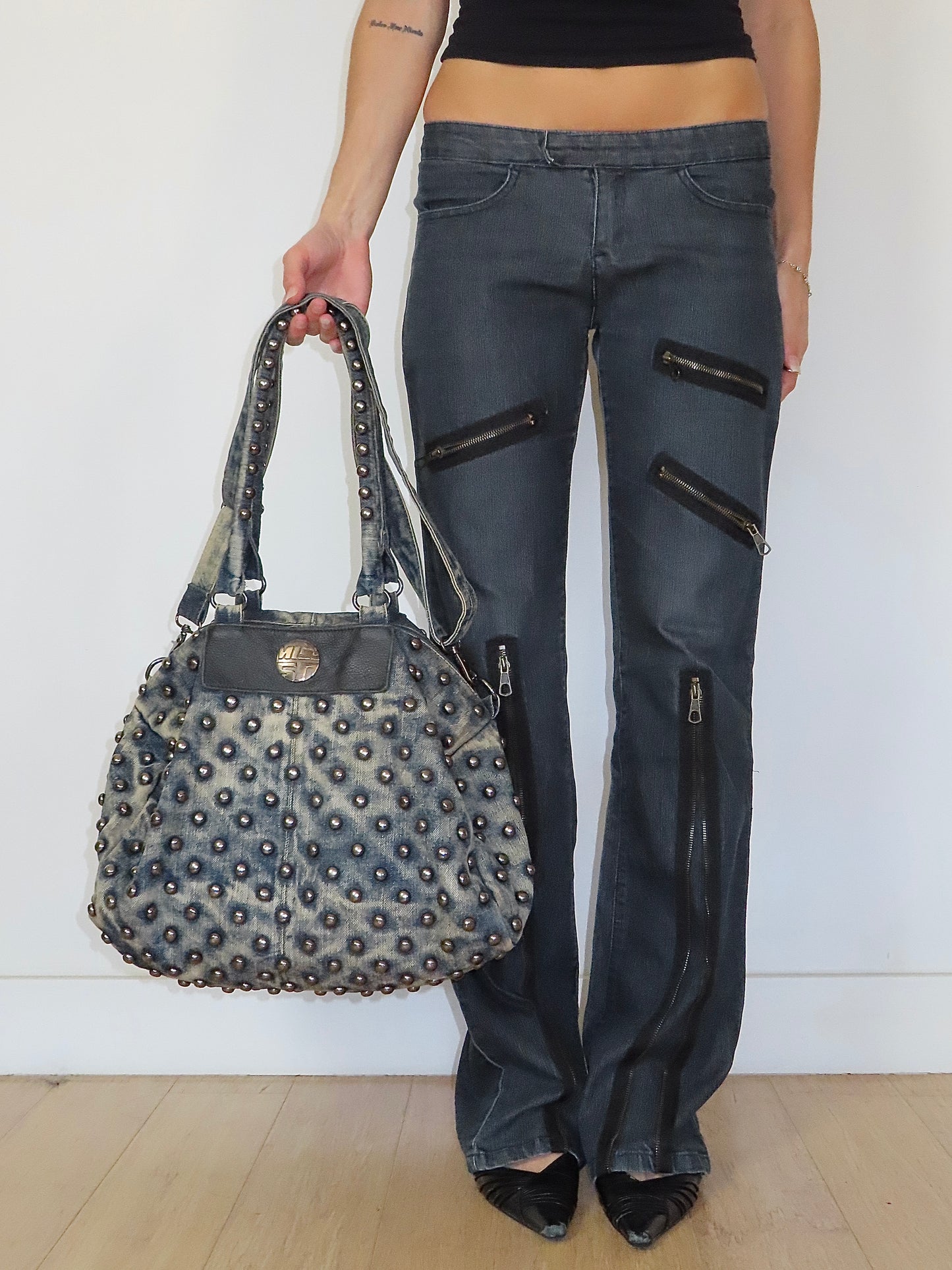 MISS SIXTY STUDDED DENIM BAG