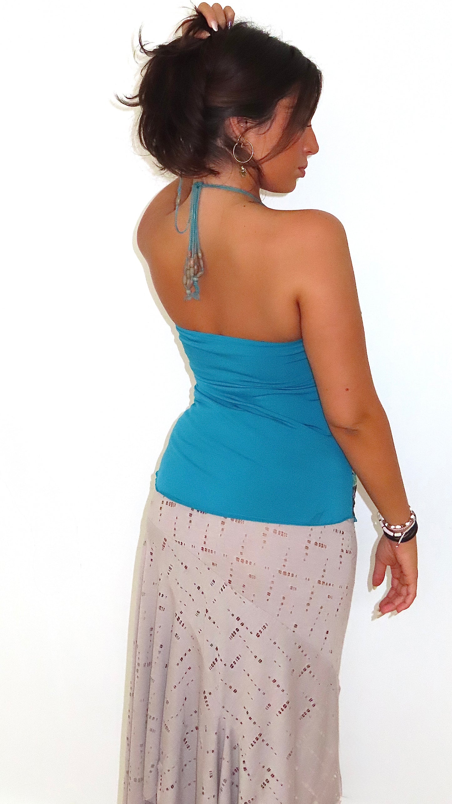 CHARBELL PARIS FLORAL MESH HALTER / EST. S