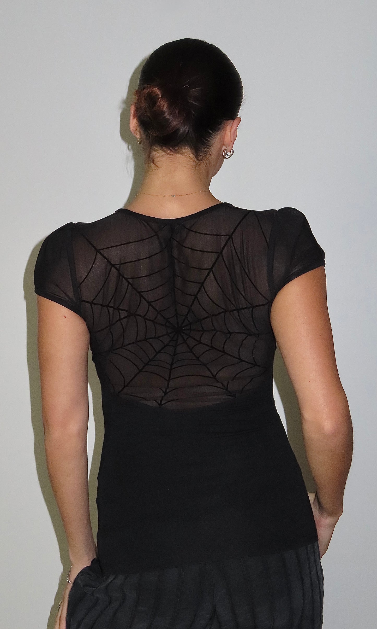 RARE MISS SIXTY DIAMOND SPIDERWEB MESH TOP / MEDIUM