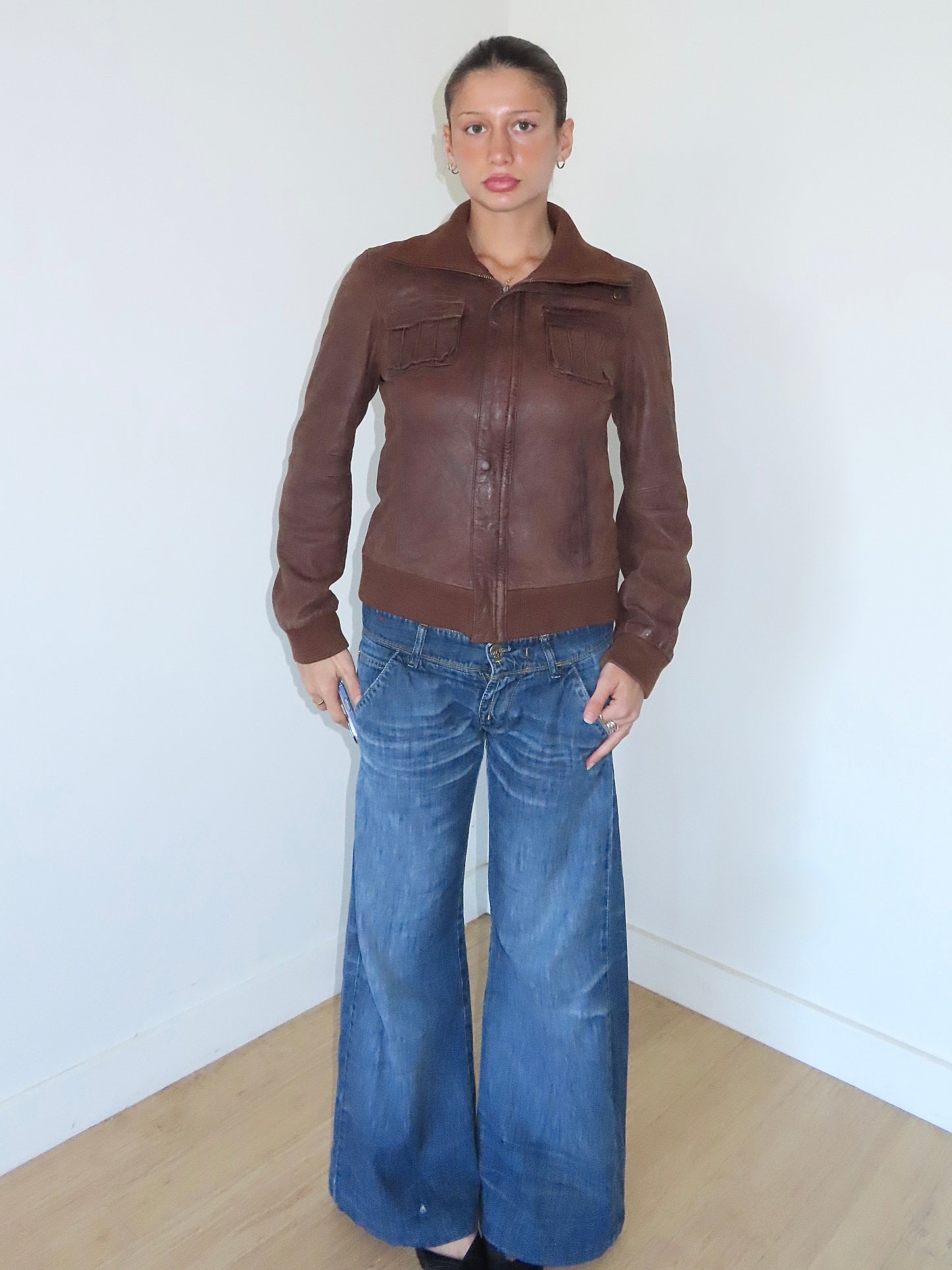 PROMOD CHOCOLATE SUEDE BOMBER JACKET/ EURO 40