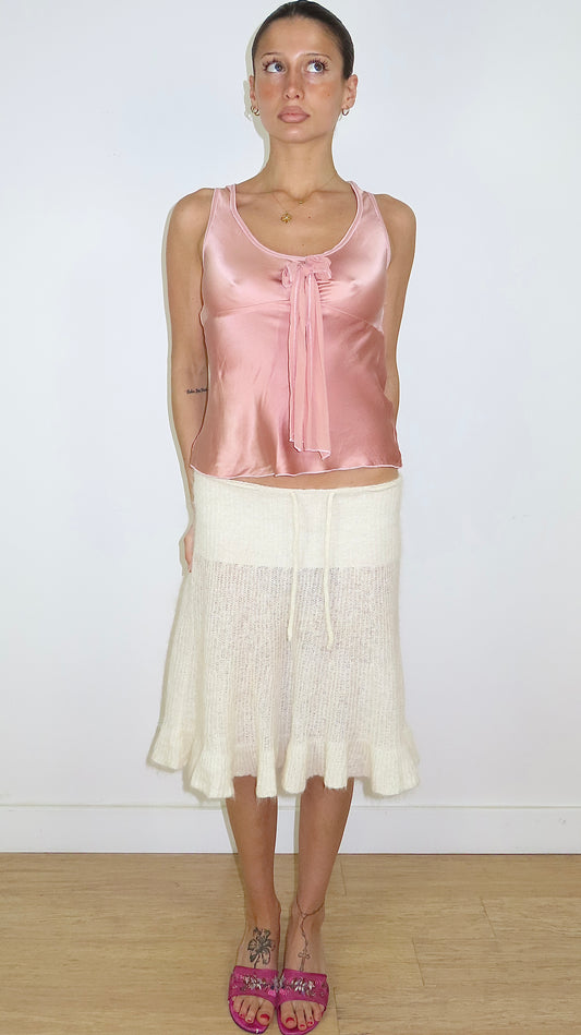 MORGAN DE TOI SATIN TIE FRONT TOP / EST. M