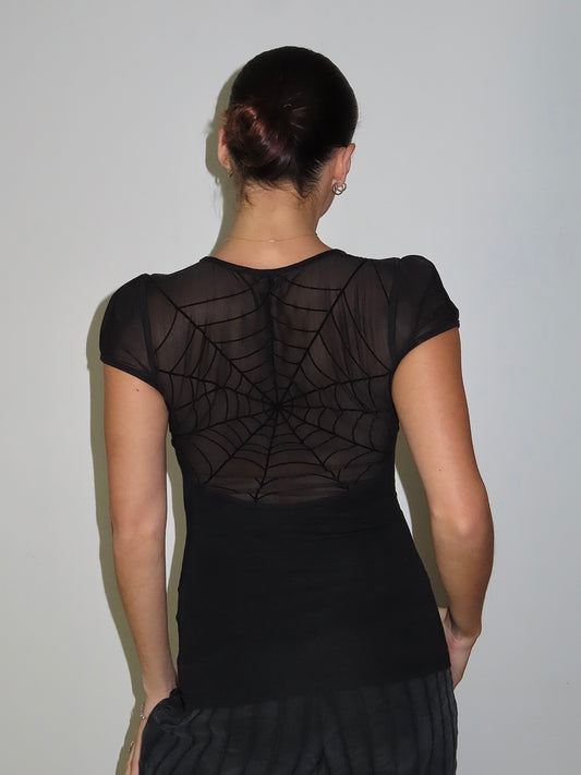 RARE MISS SIXTY DIAMOND SPIDERWEB MESH TOP / MEDIUM