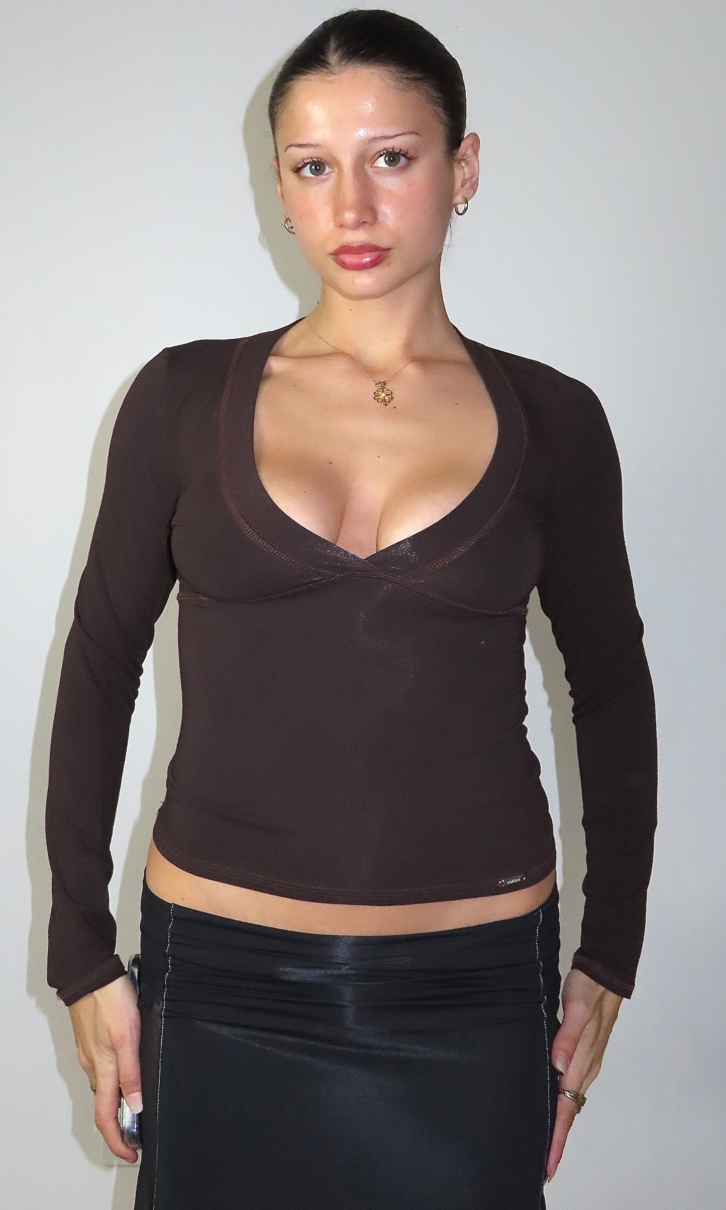 MORGAN DE TOI CHOCOLATE JERSEY LONG SLEEVE / T1