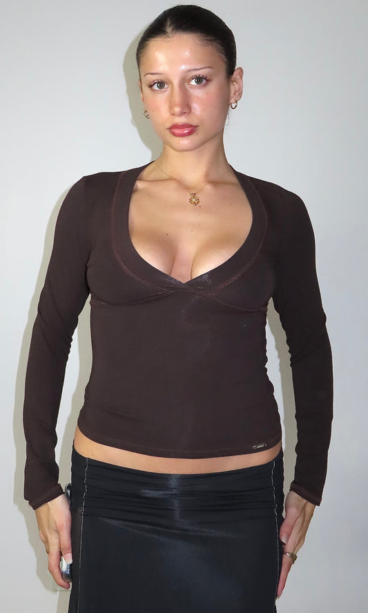 MORGAN DE TOI CHOCOLATE JERSEY LONG SLEEVE / T1