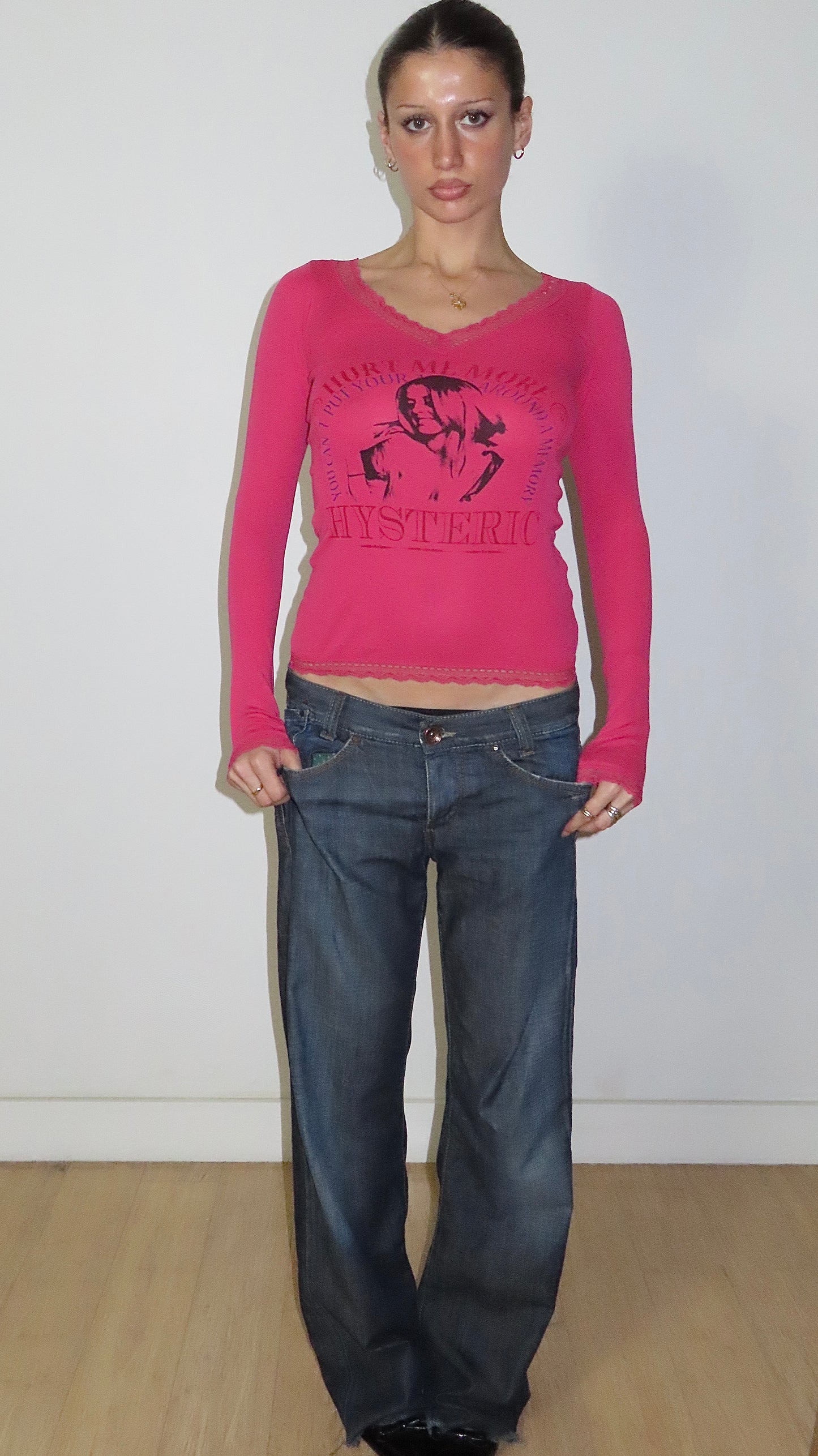 HYSTERIC GLAMOUR FUSCHIA LONG SLEEVE/ EST. XS