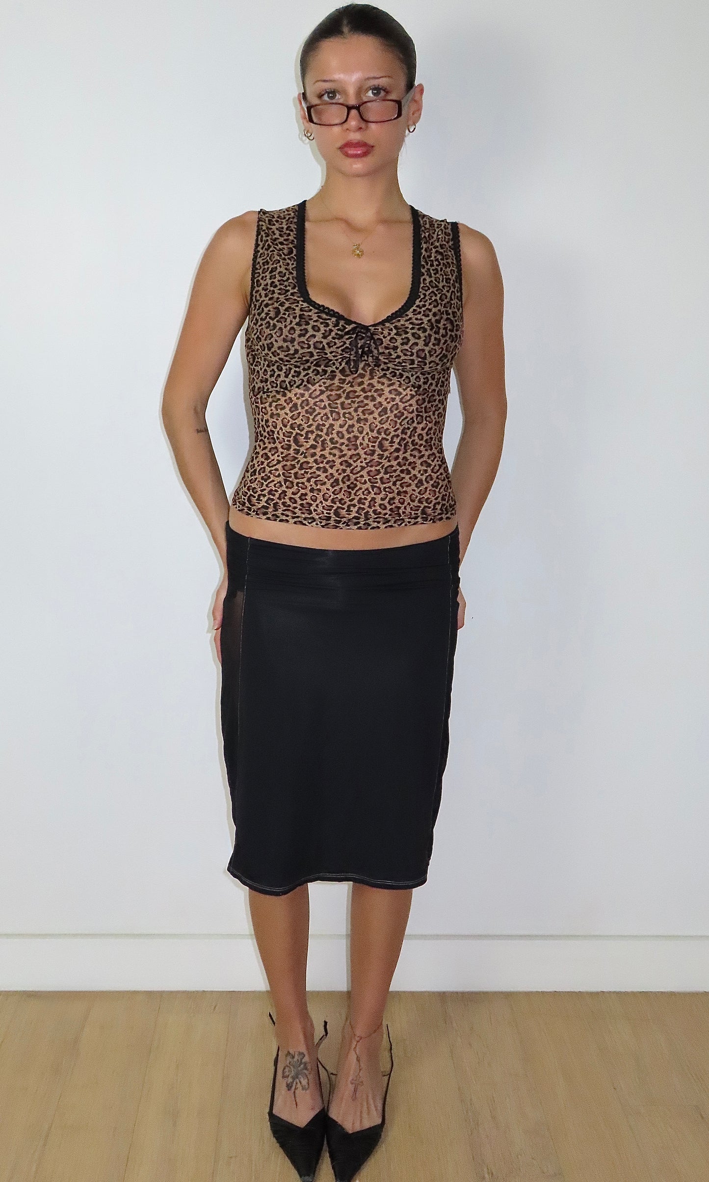 DEADSTOCK MORGAN DE TOI LEOPARD PRINT TANK TOP / EST. SMALL