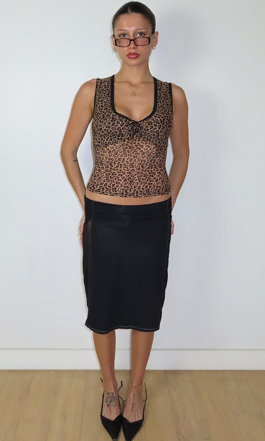 DEADSTOCK MORGAN DE TOI LEOPARD PRINT TANK TOP / EST. SMALL