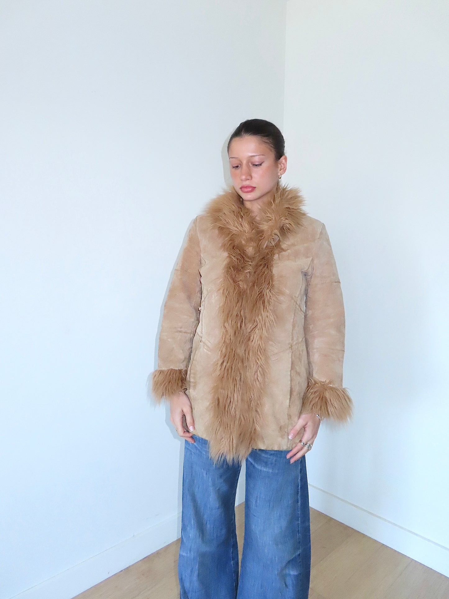 MIX IT GENUINE SUEDE AFGHAN COAT / SMALL