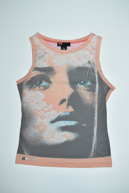 DIESEL PRINTED FACE TANK TOP / SMALL