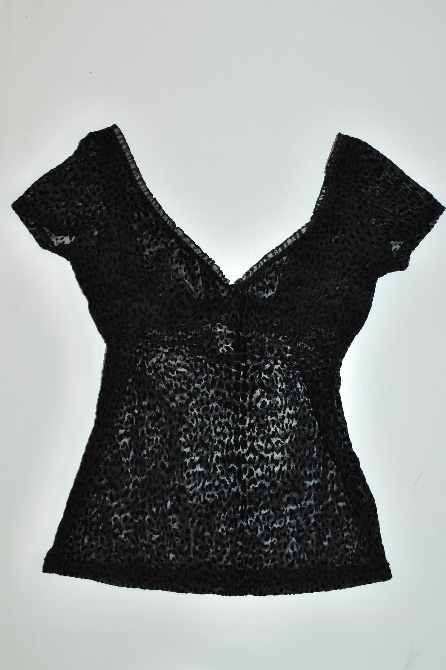 JUST CAVALLI UNDERWEAR VELOUR MESH TOP / EURO S