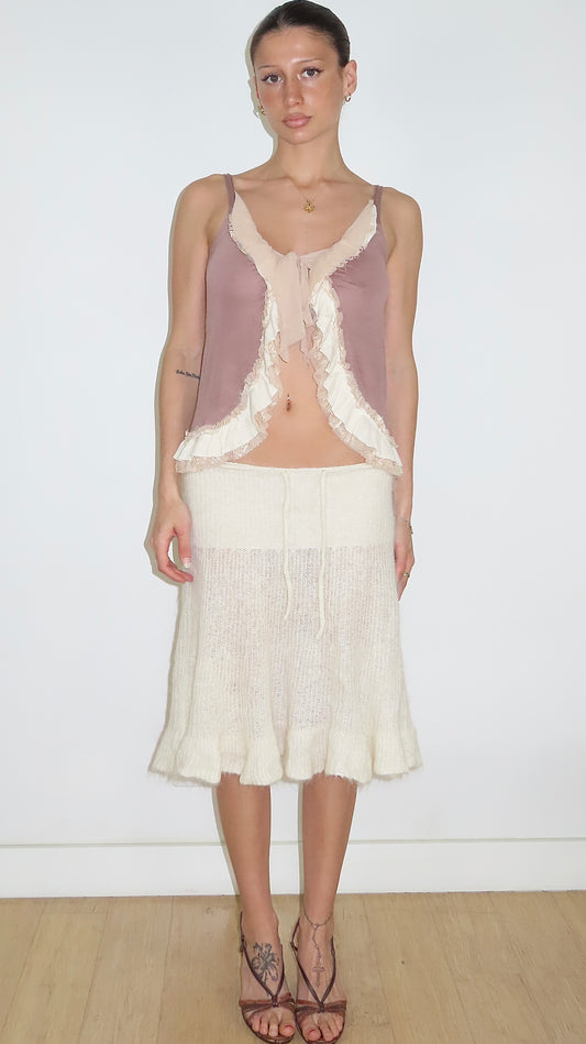 SISLEY RUFFLE TIE FRONT CAMISOLE / EST. S