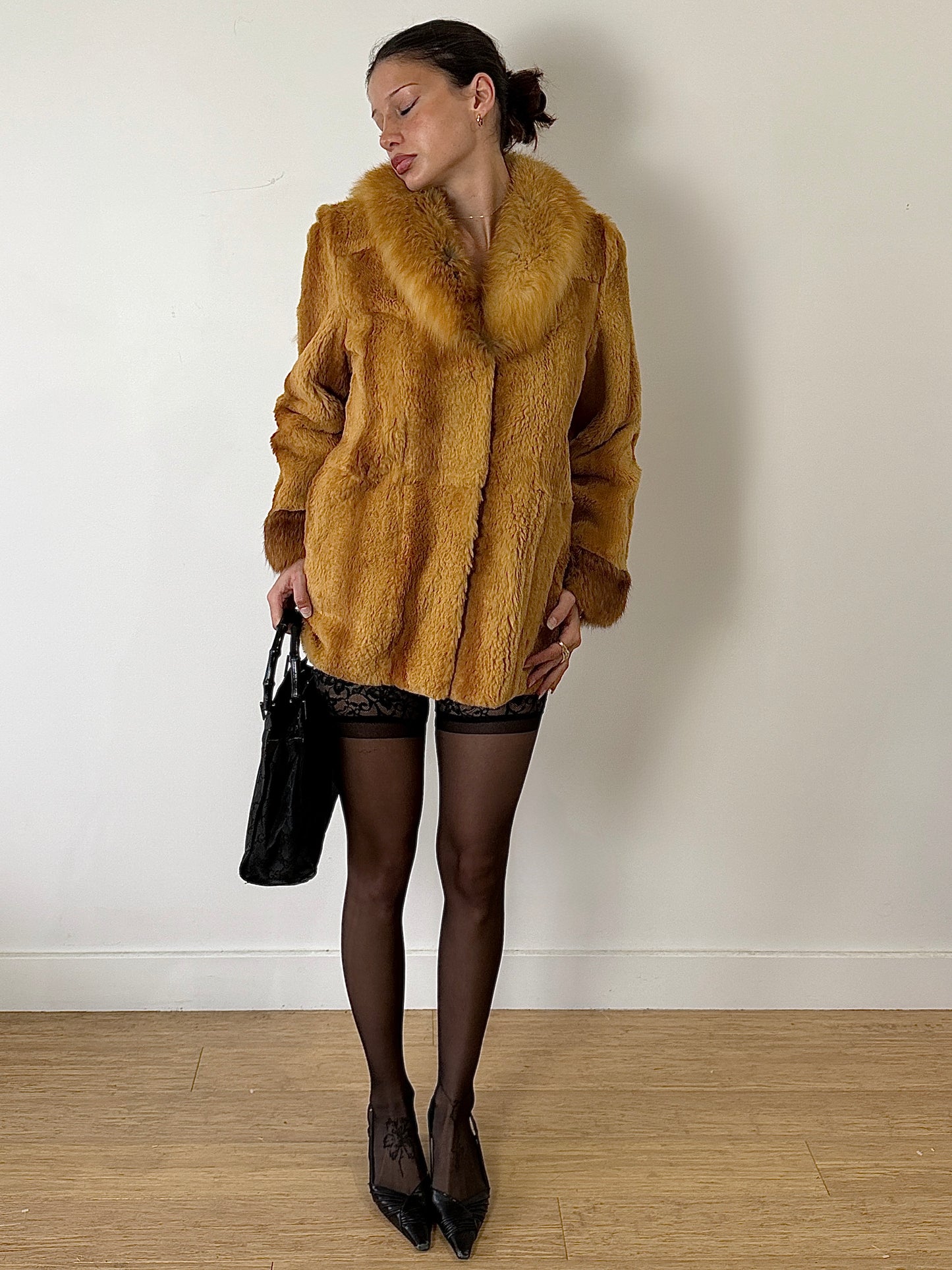 NICE CLAUP TOKYO RABBIT FUR COAT / KOREAN 66