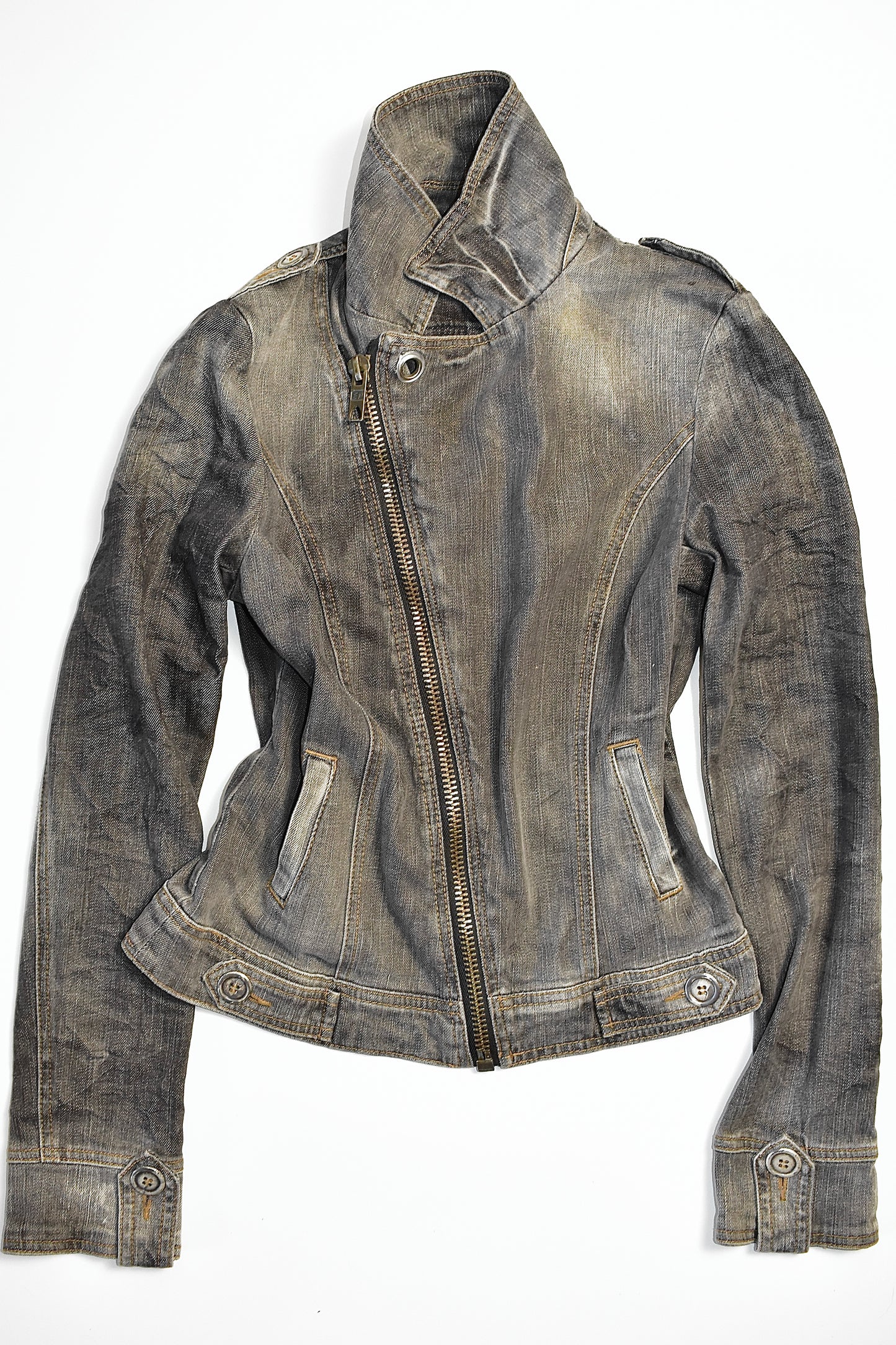 PROMOD ASSYMETRICAL ZIP MOTO JACKET / EURO 36