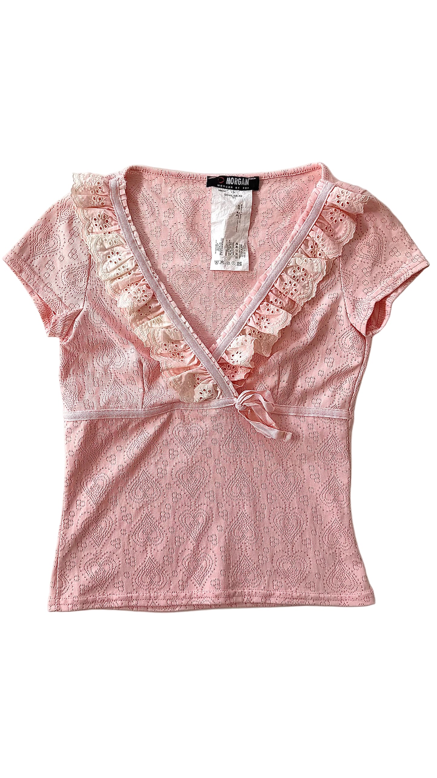 MORGAN DE TOI POINTELLE BABY TEE / T1